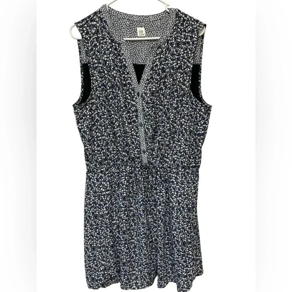 Gap Dress Women Sleeveless V Neck Sheath Mini Floral Blue White Gray Boho - Picture 1 of 5